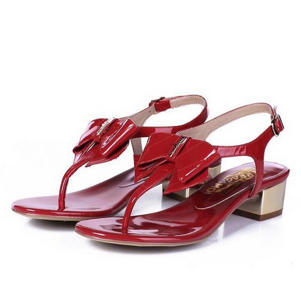 Salvatore Ferragamo Patent Leather Sandals FL0434 Red