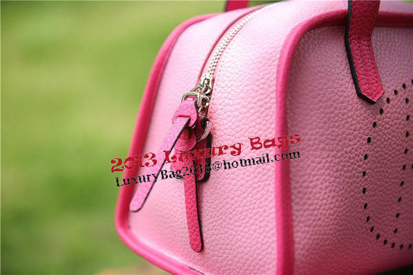 Hermes Boston Bag Grainy Leather H9898 Pink