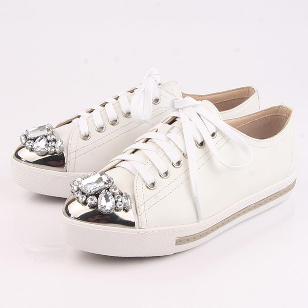 miu miu Casual Shoes Sheepskin Leather M305 White
