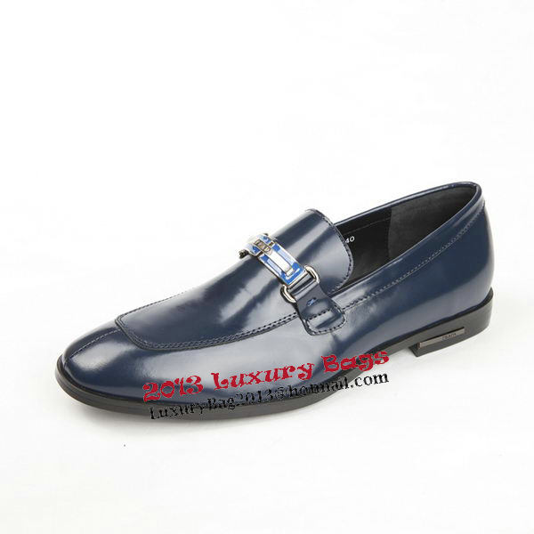 Prada Patent Leather Men Shoes PD333 Blue