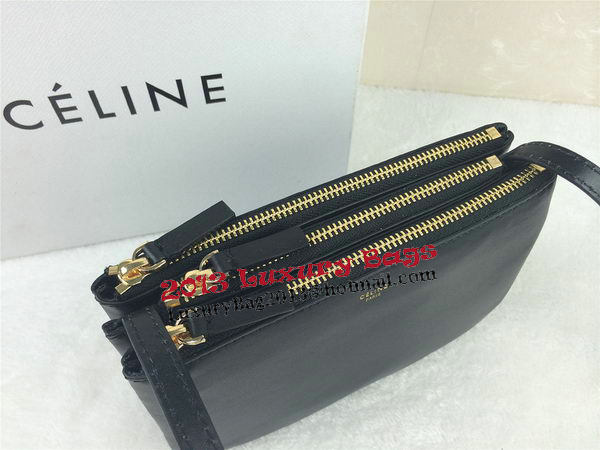 Celine Trio Original Leather Shoulder Bag C98317 Black