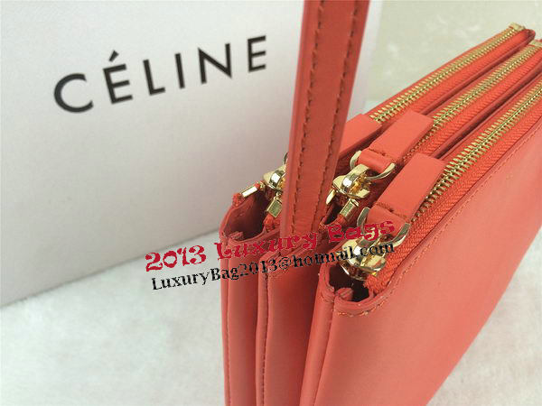 Celine Trio Original Leather Shoulder Bag C98317 Orange