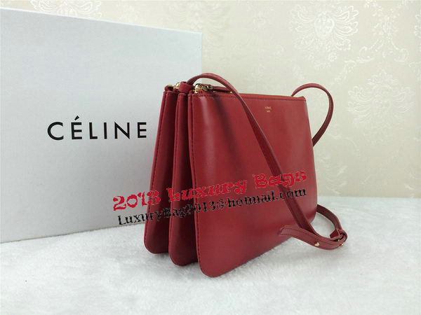 Celine Trio Original Leather Shoulder Bag C98318 Burgundy