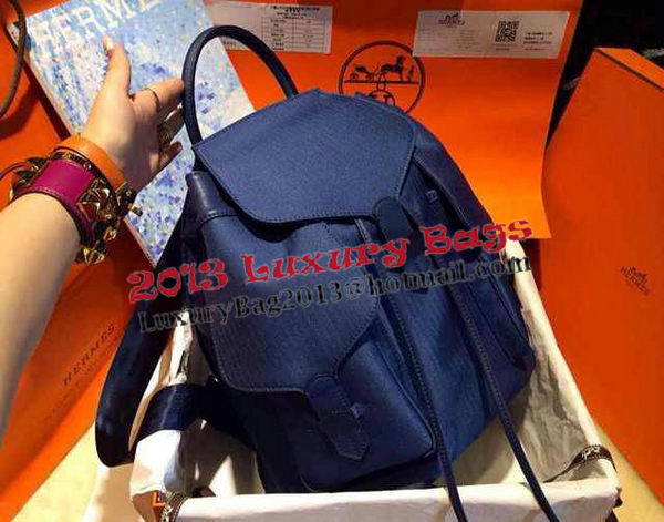 Hermes Canvas & Leather Backpack H1718 Royal