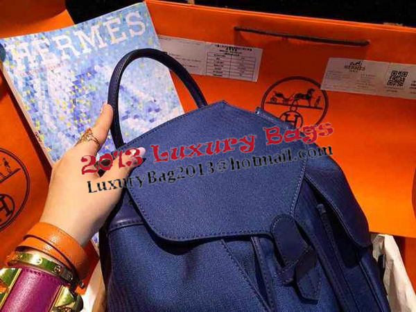 Hermes Canvas & Leather Backpack H1718 Royal