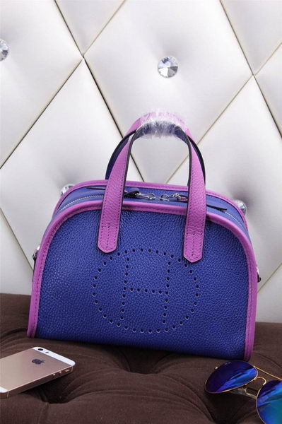 Hermes mini Boston Bag Grainy Leather H26 Blue