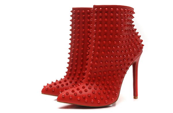 Christian Louboutin Sheepskin Ankle Boot CL1452 Red