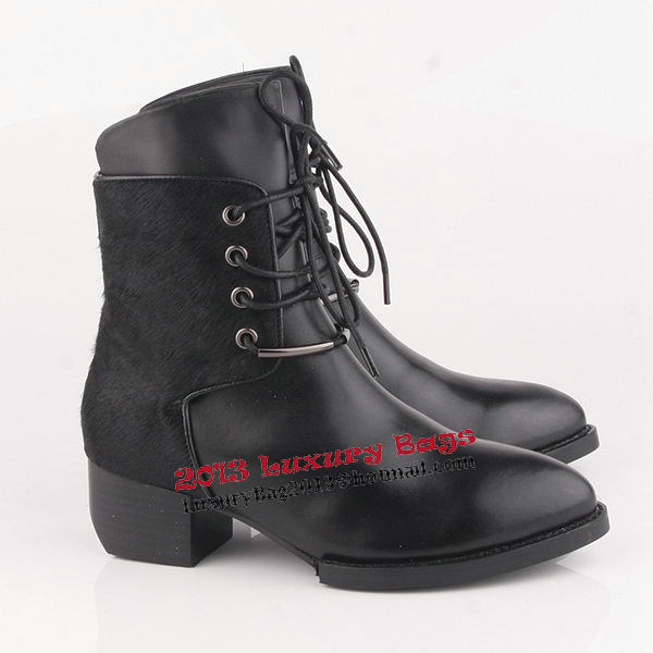 Alexander Wang Sheepskin Leather Ankle Boot AW089 Black