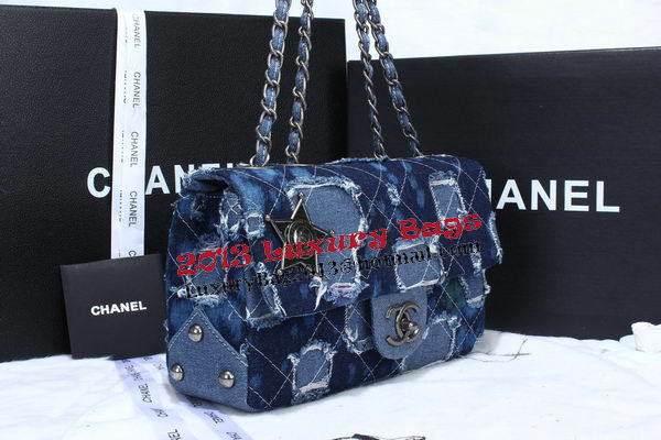 Chanel Classic Flap Bags Denim Fabric A33832 Blue