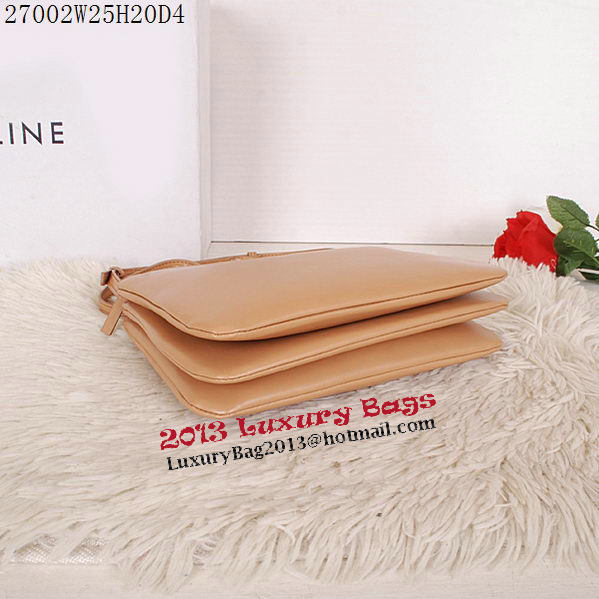 Celine Trio Calfskin Leather Shoulder Bag C27002 Apricot