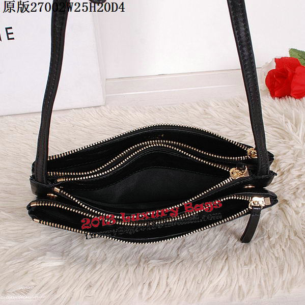 Celine Trio Calfskin Leather Shoulder Bag C27002 Black