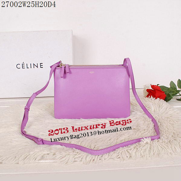 Celine Trio Calfskin Leather Shoulder Bag C27002 Lavender