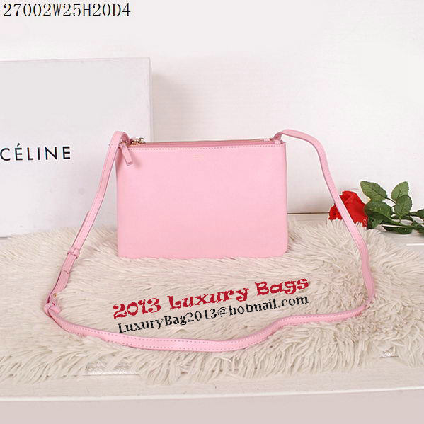 Celine Trio Calfskin Leather Shoulder Bag C27002 Pink