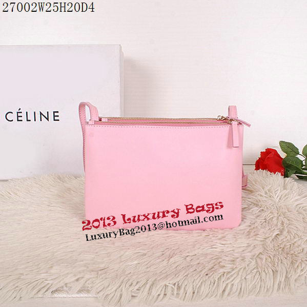 Celine Trio Calfskin Leather Shoulder Bag C27002 Pink