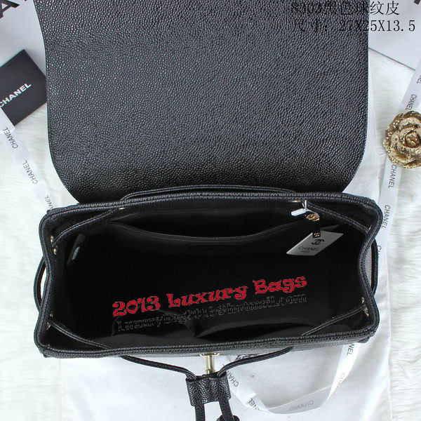 Chanel Backpack Cannage Pattern Leather CHA8303 Black