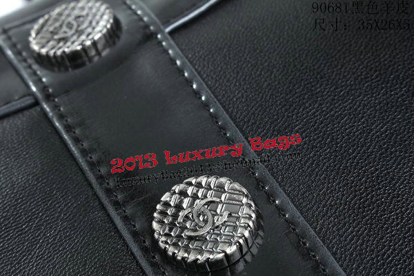Girl Chanel Bag Lamskin Leather A90681 Black