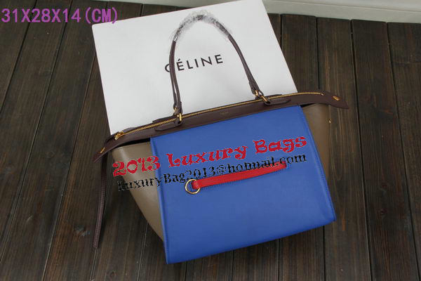 Celine Ring Bag Smooth Calfskin Leather 176203 Royal&Khaki&Maroon