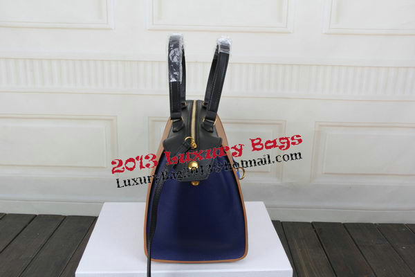 Celine Ring Bag Smooth Calfskin Leather 176203 Wheat&Royal&Black