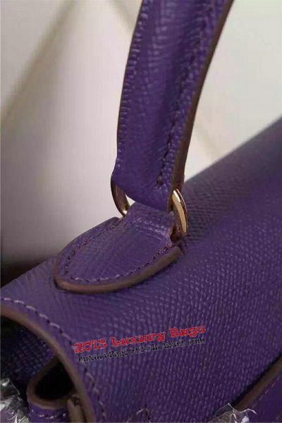 Hermes Kelly 20cm Tote Bag Litchi Leather K20 Violet