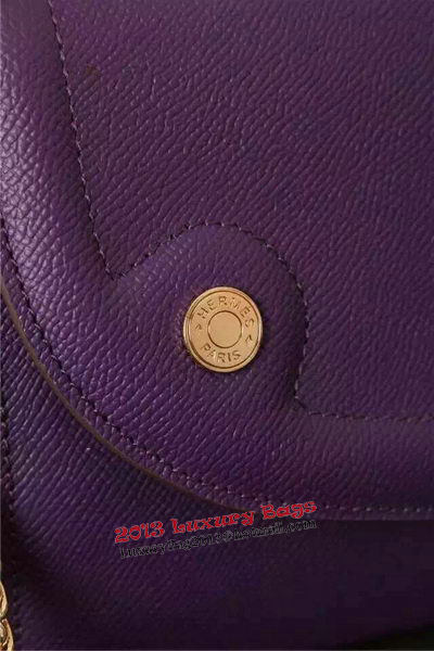 Hermes Passe-Guide Shoulder Bag Calfskin Leather H33225 Pueple