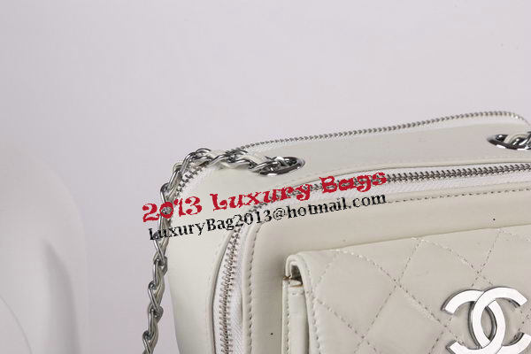 Chanel Small Camera Case Lambskin Leather A94206 White