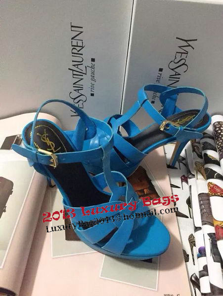 Yves Saint Laurent 130mm Pump Sandals Sheepskin YSL256LWR Blue