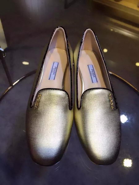 Prada Patent Leather Flat Shoe PD441 Gold