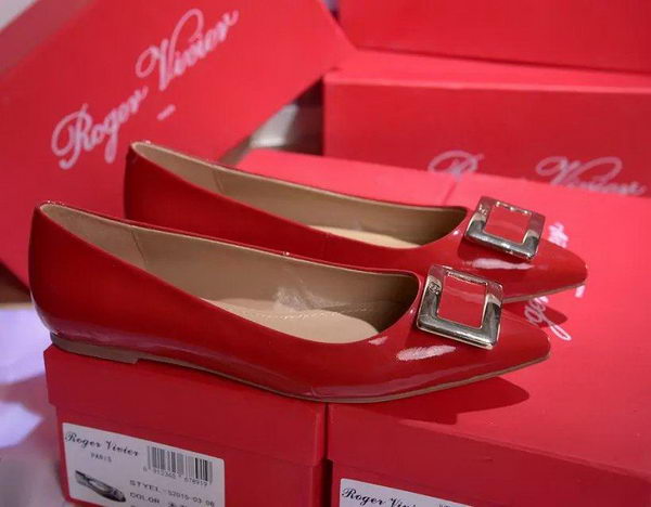 Roger Vivier Patent Leather Flat RV266 Red