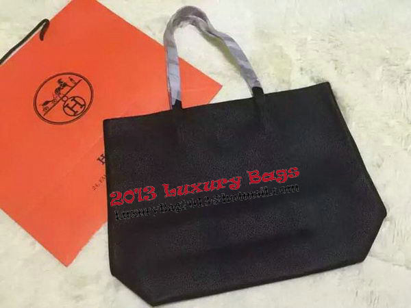 Hermes Shopper Double-Sided Bag Original Leather HS1209 Black&Peach