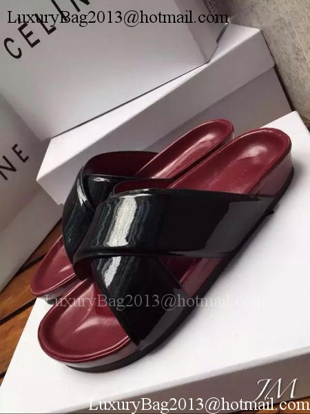 Celine Slipper Patent Leather Cline08 Black