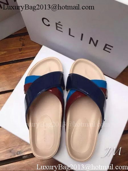 Celine Slipper Patent Leather Cline08 Blue