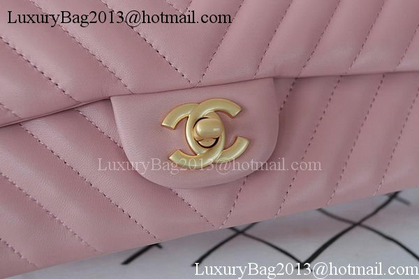 Chanel 2.55 Series Flap Bag Lambskin Chevron Leather A1112CF Pink