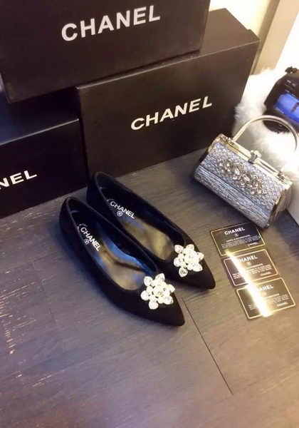 Chanel Ballerina Flat Suede Leather CH1464 Black