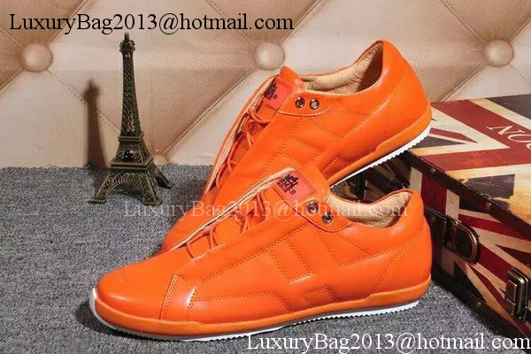 Hermes Casual Shoes Leather HO550 Orange
