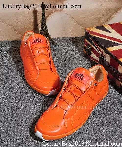 Hermes Casual Shoes Leather HO550 Orange
