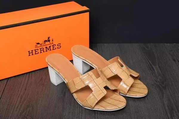 Hermes Slipper Leather HO0515 Apricot