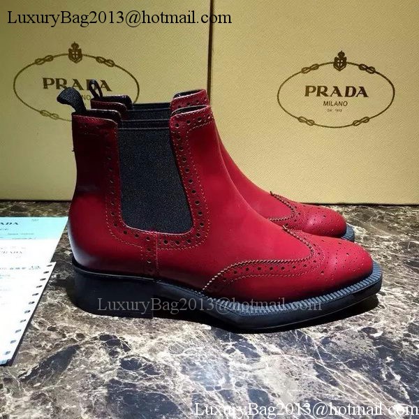 Prada Ankle Boot Leather PD556 Red