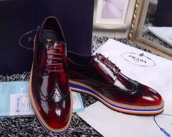 Prada Casual Shoes Leather PD473 Burgundy
