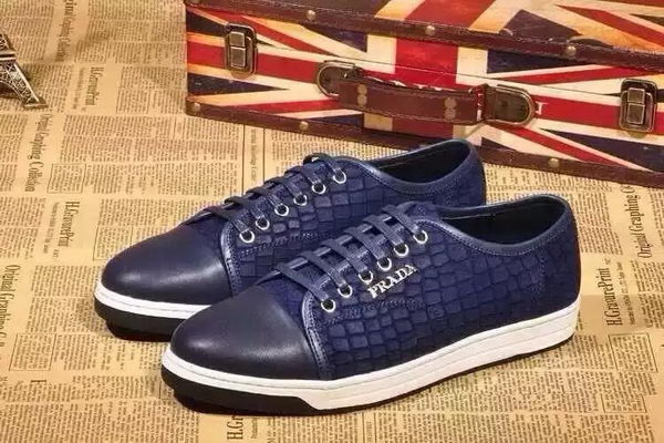 Prada Casual Shoes Leather PD486 Blue