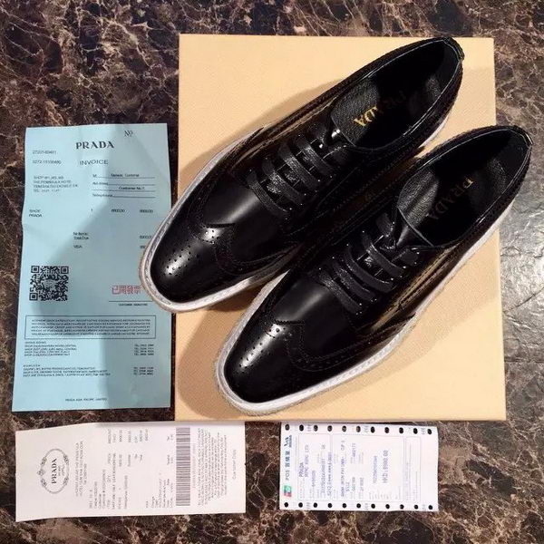 Prada Casual Shoes Leather PD515 Black