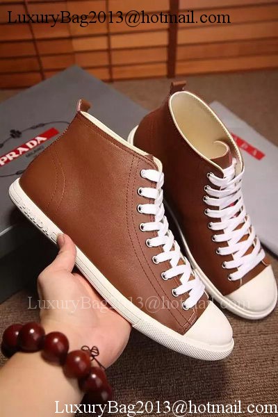 Prada Casual Shoes Leather PD546 Brown