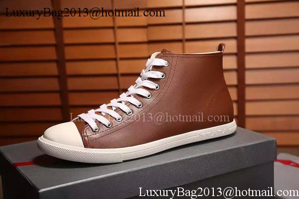 Prada Casual Shoes Leather PD546 Brown