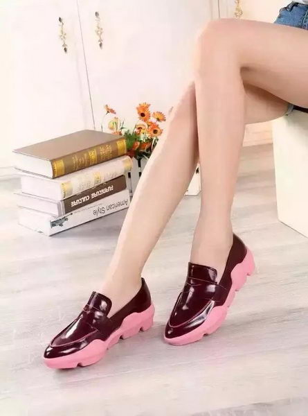 Prada Casual Shoes Patent Leather PD463 Burgundy