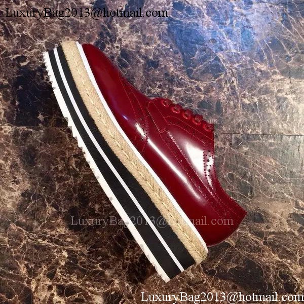 Prada Casual Shoes Patent Leather PD508 Red