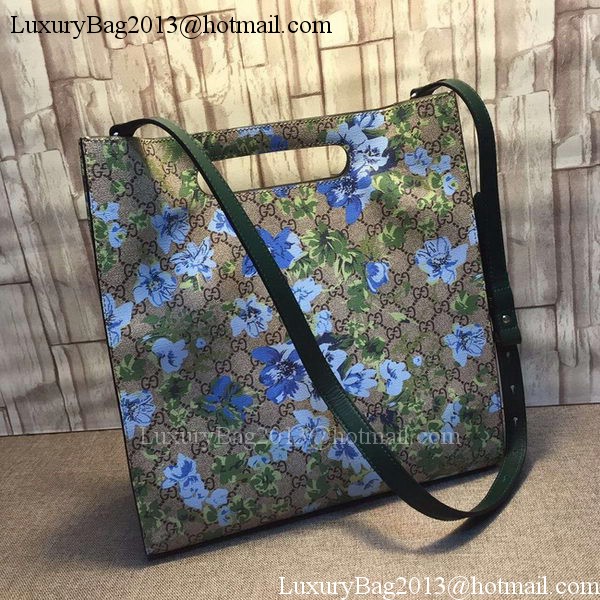 Gucci XL GG Floral Print Tote Bag 414476 Green