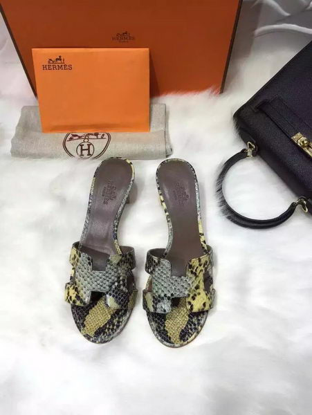 Hermes Slippers Leather HO669 Yellow