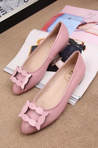 Roger Vivier Leather Ballerina Shoe RV319 Pink