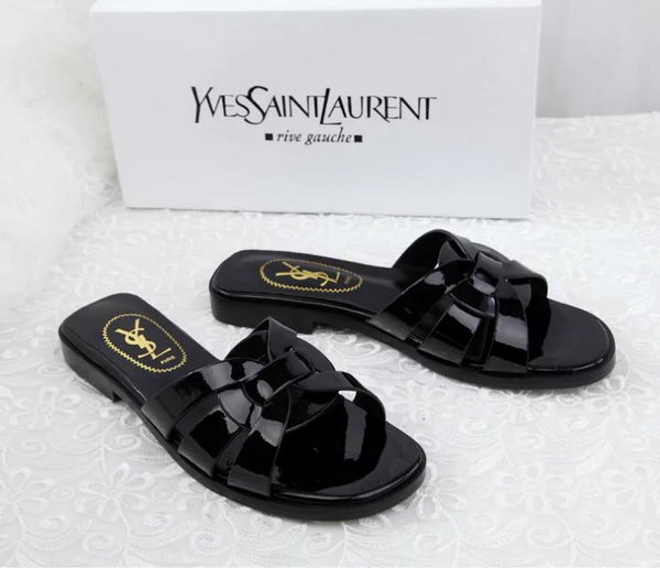 Yves Saint Laurent Patent Leather Slipper YSL287 Black