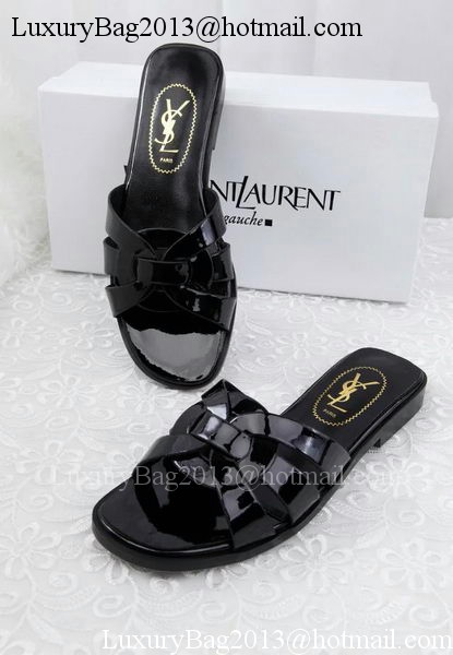 Yves Saint Laurent Patent Leather Slipper YSL287 Black