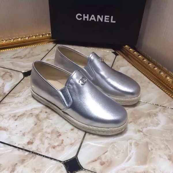 Chanel Casual Shoes Leather CH1811 Silver